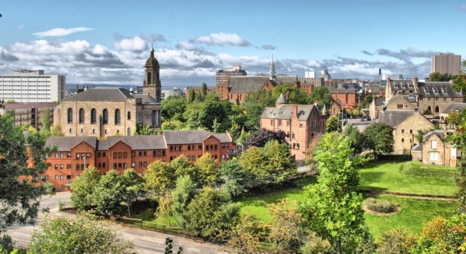 View of the city of Glasgow in Scotland Knitting Tour of Scotland